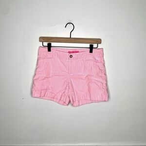 Lilly Pulitzer Kelly Pink Seersucker Stripe Shorts Womens 2